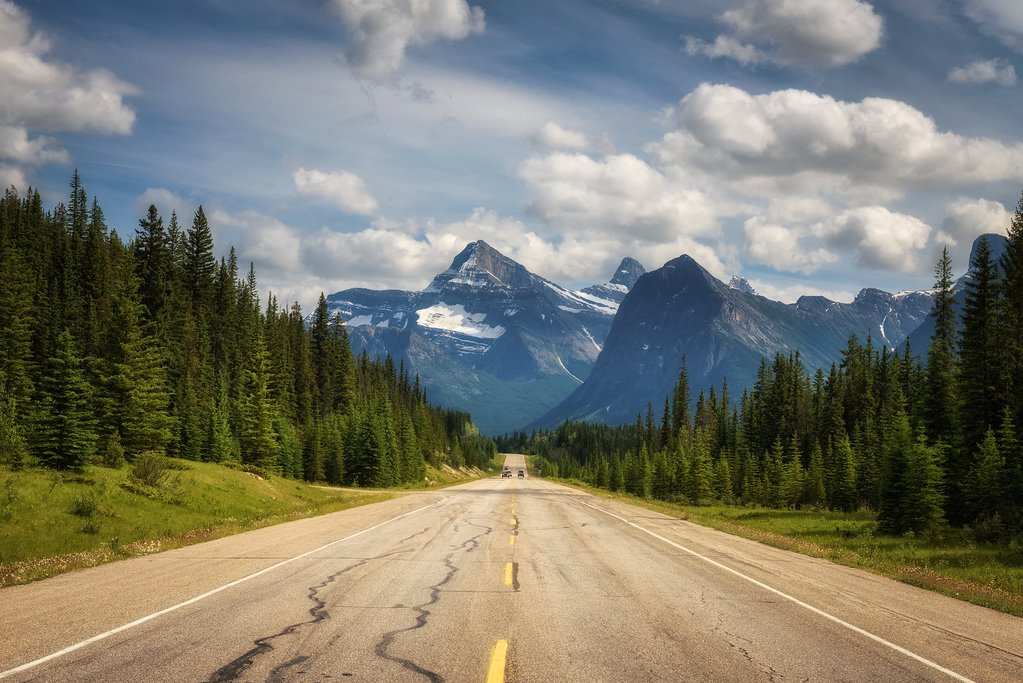 Lake Louise and snow-capped peaks in the Canadian Rockies